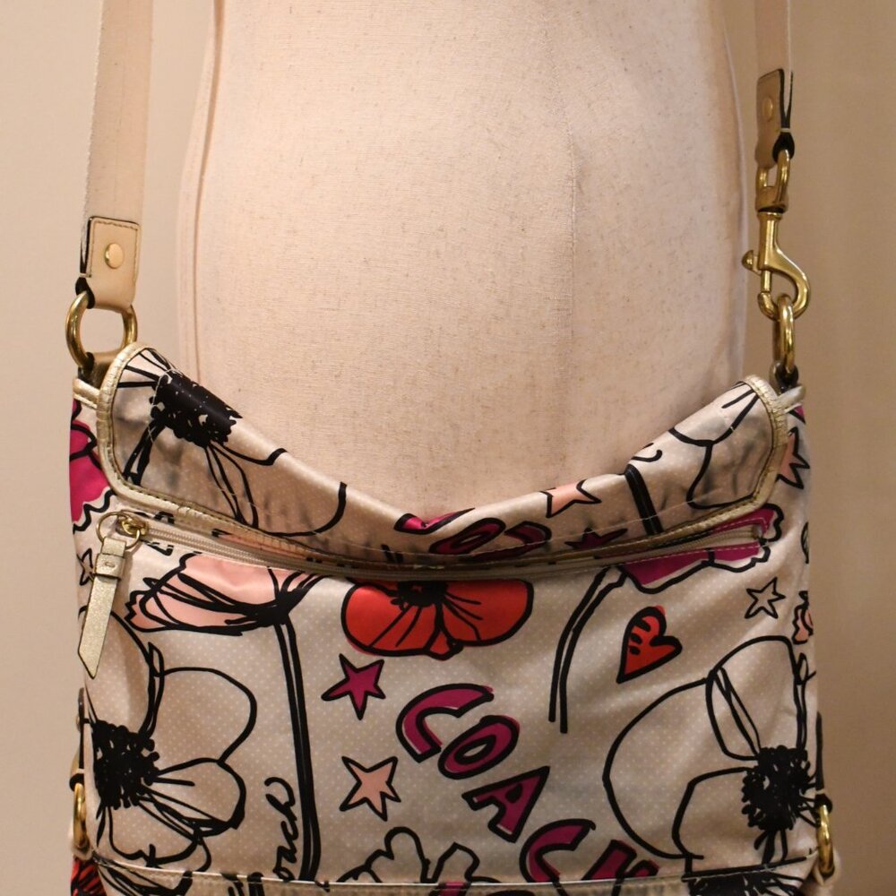 RARE Coach Kyra Poppy Floral Satin Crossbody Bag – Collectible! - Picture 8 of 13